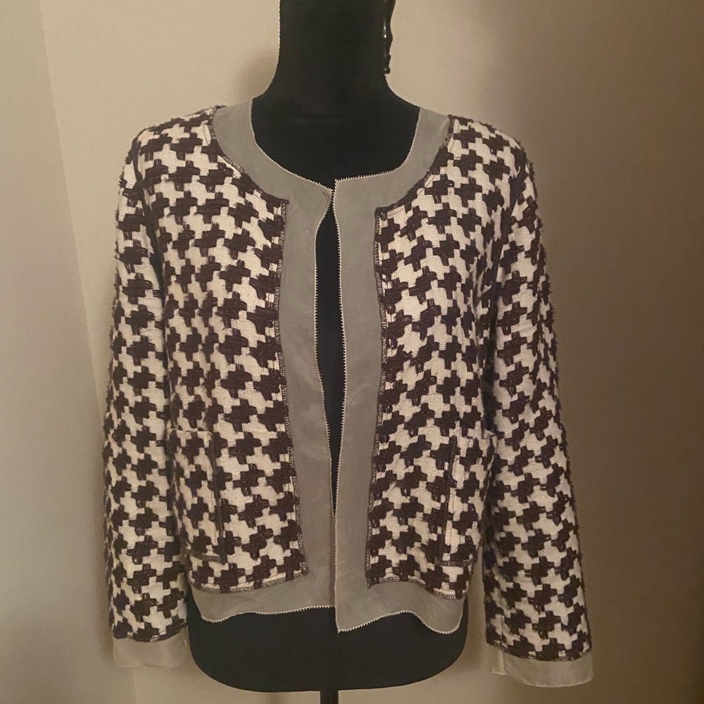 Talbots houndstooth cardigan